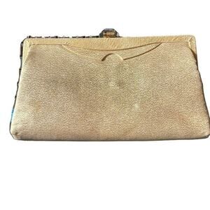 Clutch Purse Spiral Chain Glitter Metallic Evening Vintage Feminine Old Money